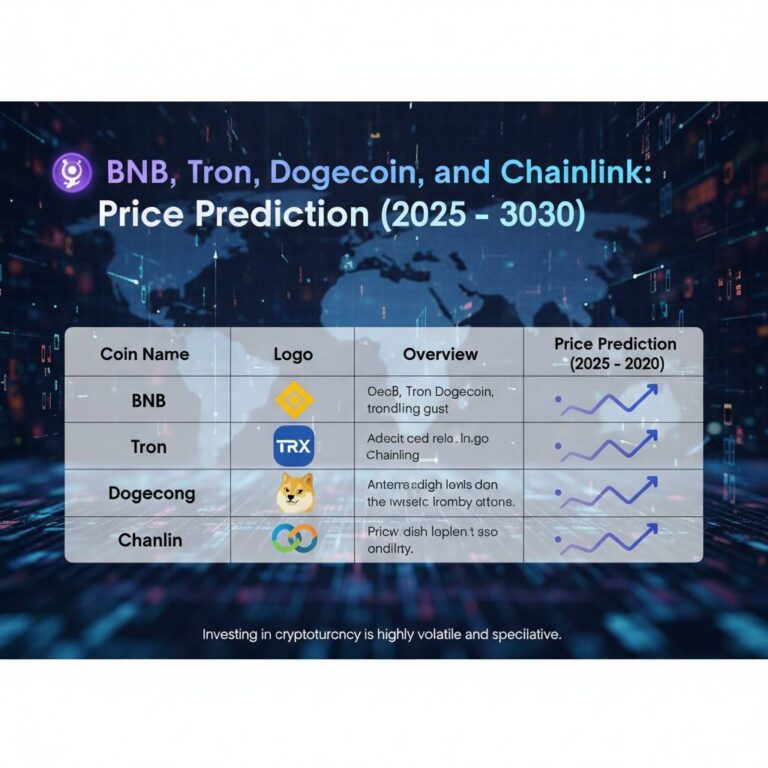 BNB, Tron, Dogecoin, and Chainlink Price Prediction: 2025 to 2030